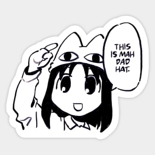 osaka in cafe uniform saying this is mah dad hat Sticker